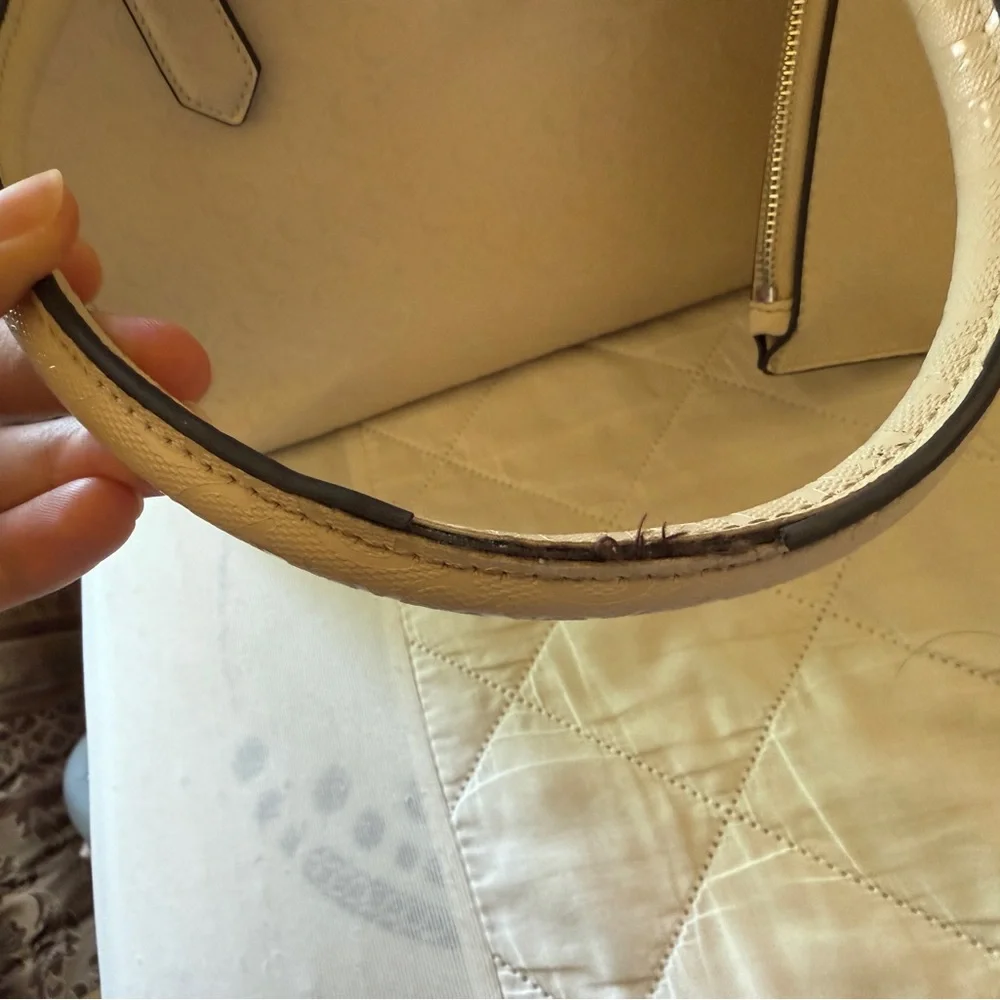 GUESS Beige Satchel with Pouch - Picture 5 of 9